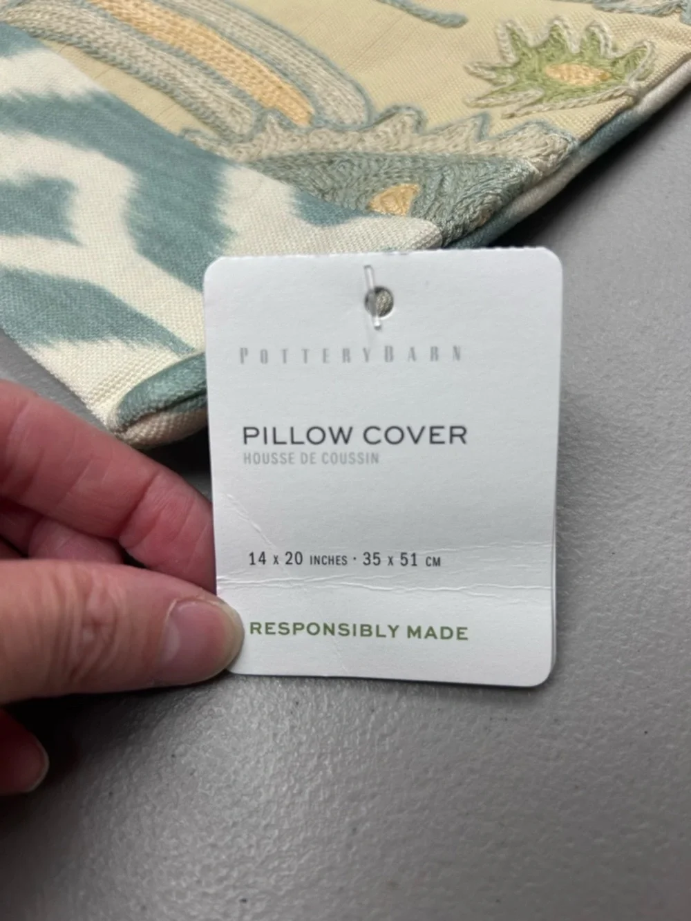 Pottery Barn Aisha Embroidered Lumbar Pillow Cover 14